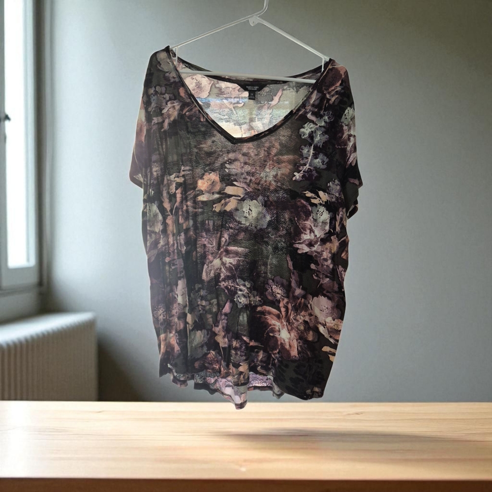 Simply Vera Wang Abstract Print Blouse - Gardencore Cottagecore